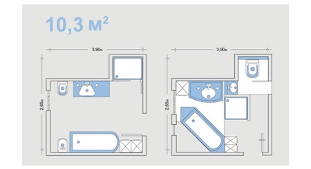 10,3 m2 łazienka