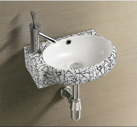 Lavabo d'angle au design abstrait